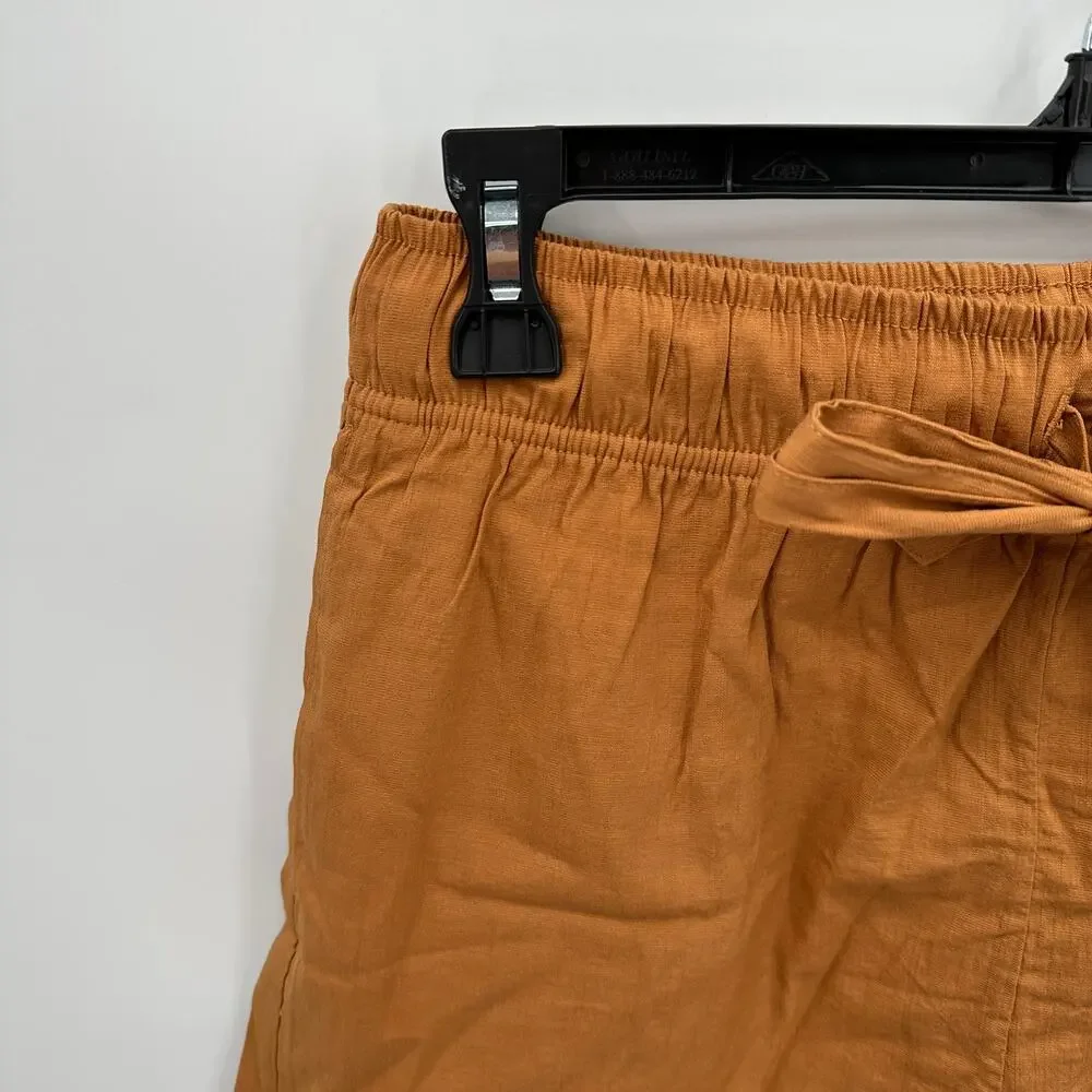 EVEREVE Shane Brown Tie Waist Cotton Short // XS